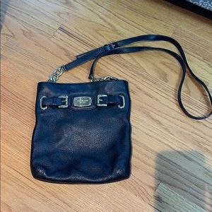 black leather crossbody bag